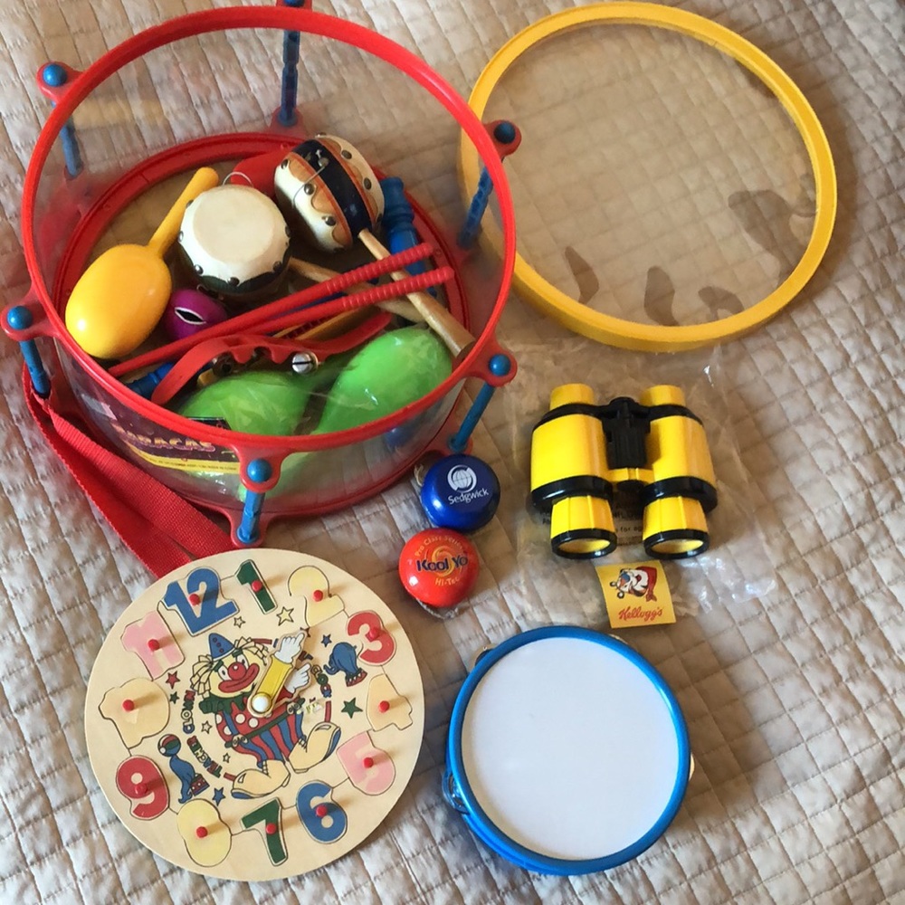 NWT KIDS MUSICAL SET OF TOYS , WATCH TEACHER CLOWN